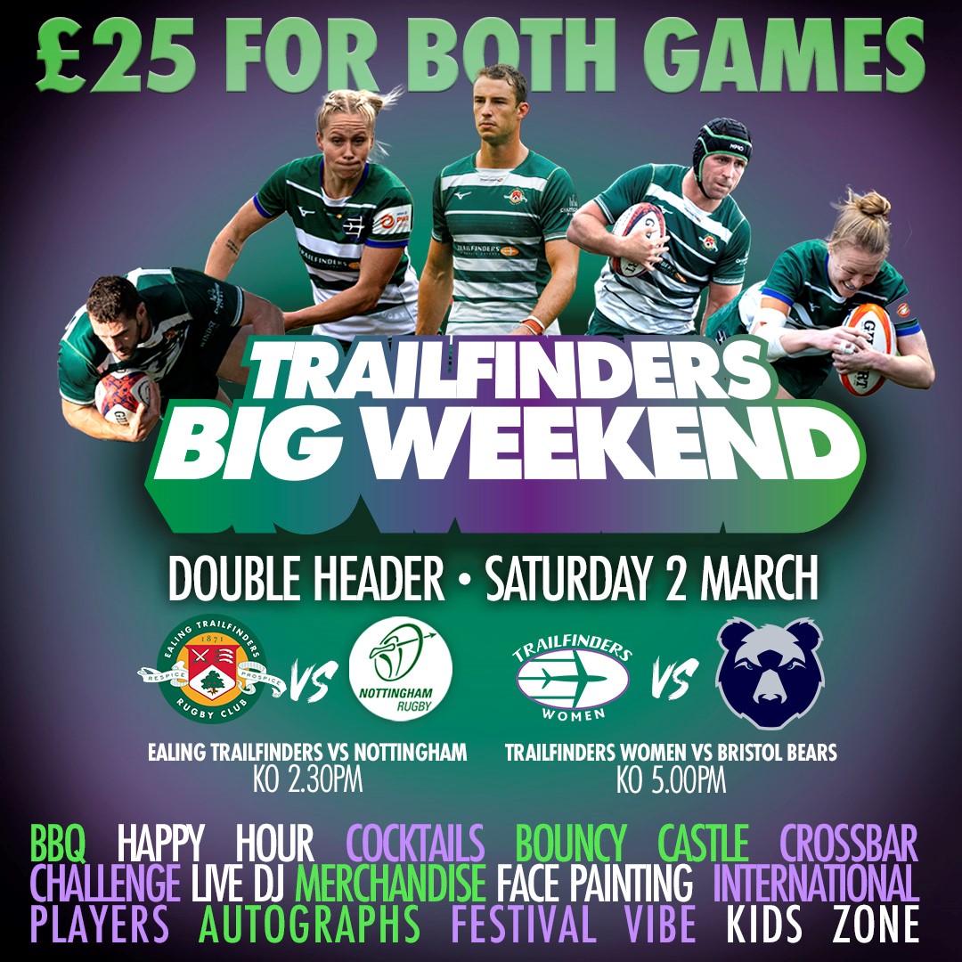 Trailfinders Big Weekend Double Header Sat 2nd March